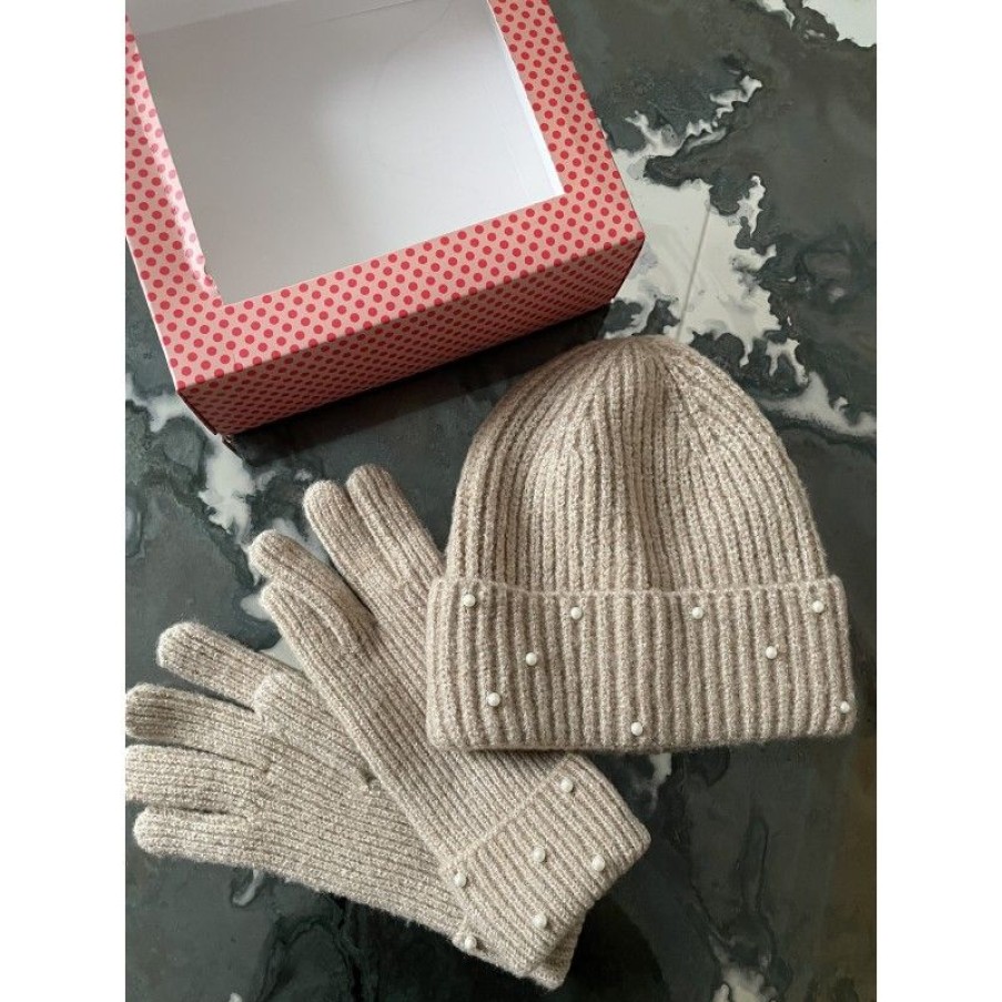 Accessories Pieces | Pcexy Hood/Glove Xmas Box Bc Silver Mink