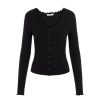 Overdele Pieces | Pcnukisa Ls Cardigan Noos Bc Black