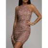 Kjoler & Nederdele Deluxe Clothing | Smirna Palliet Dress Champagne