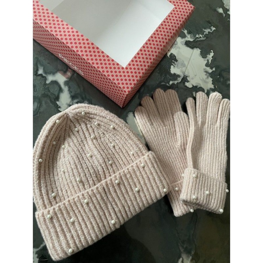 Accessories Pieces | Pcexy Hood/Glove Xmas Box Bc Rose Dust