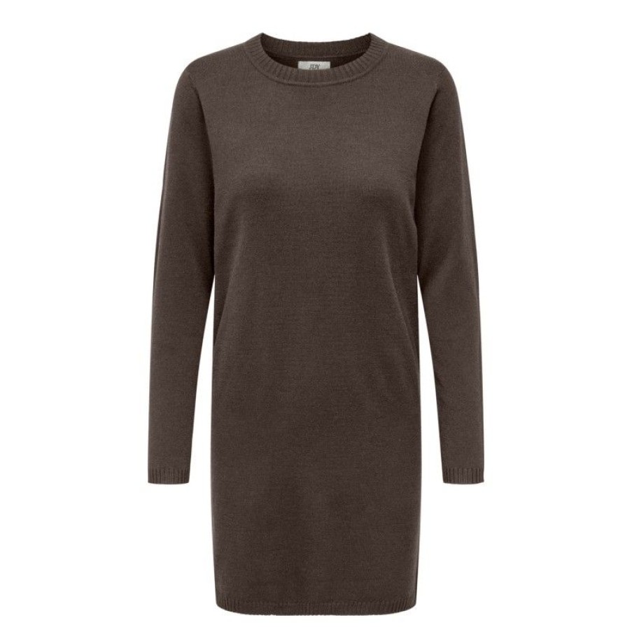 Overdele Deluxe Clothing | Jdyprime Life L/S O-Neck Dress Knt Chocolate Brown