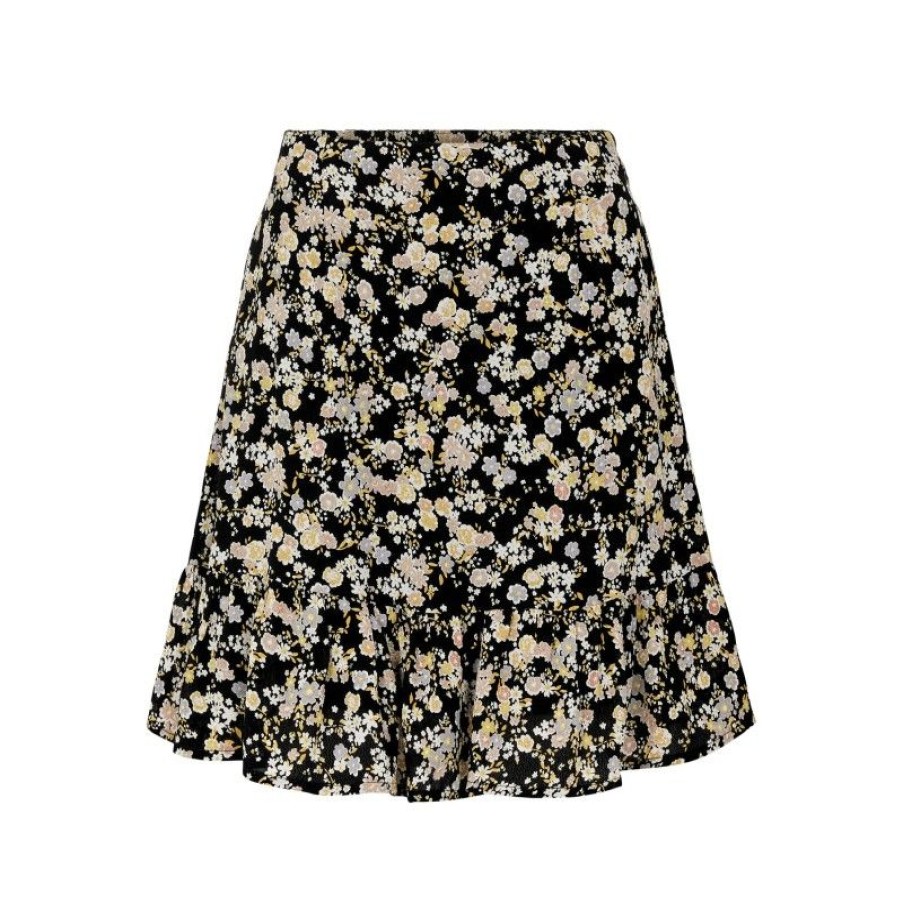 Kjoler & Nederdele Pieces | Pcgertrude Mw Skirt Black/Flowers