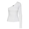 Overdele New Year | Pcaida Ls One Shoulder Top D2D Bright White