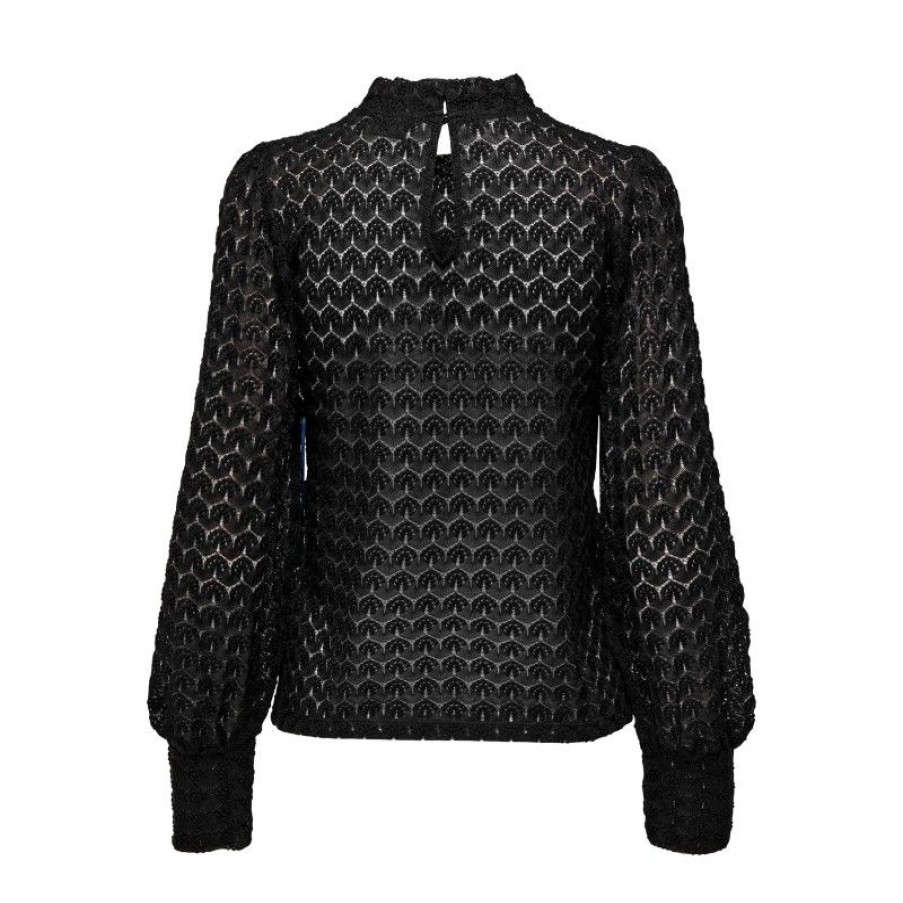 Overdele Deluxe Clothing | Jdyavery L/S Lace Top Jrs Noos Black