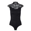 Overdele Deluxe Clothing | Pcnaya Glitter Lace Bodystocking Black