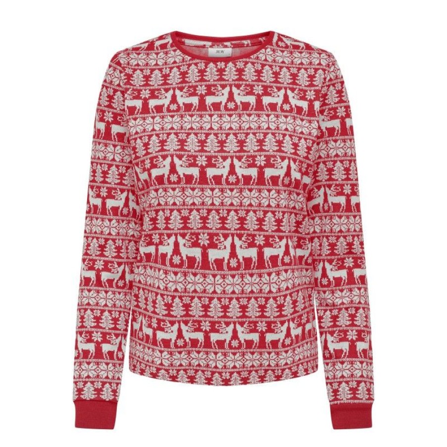 Overdele Deluxe Clothing | Jdyjolly X-Mas L/S O-Neck Top Jrs Atk Mars Red