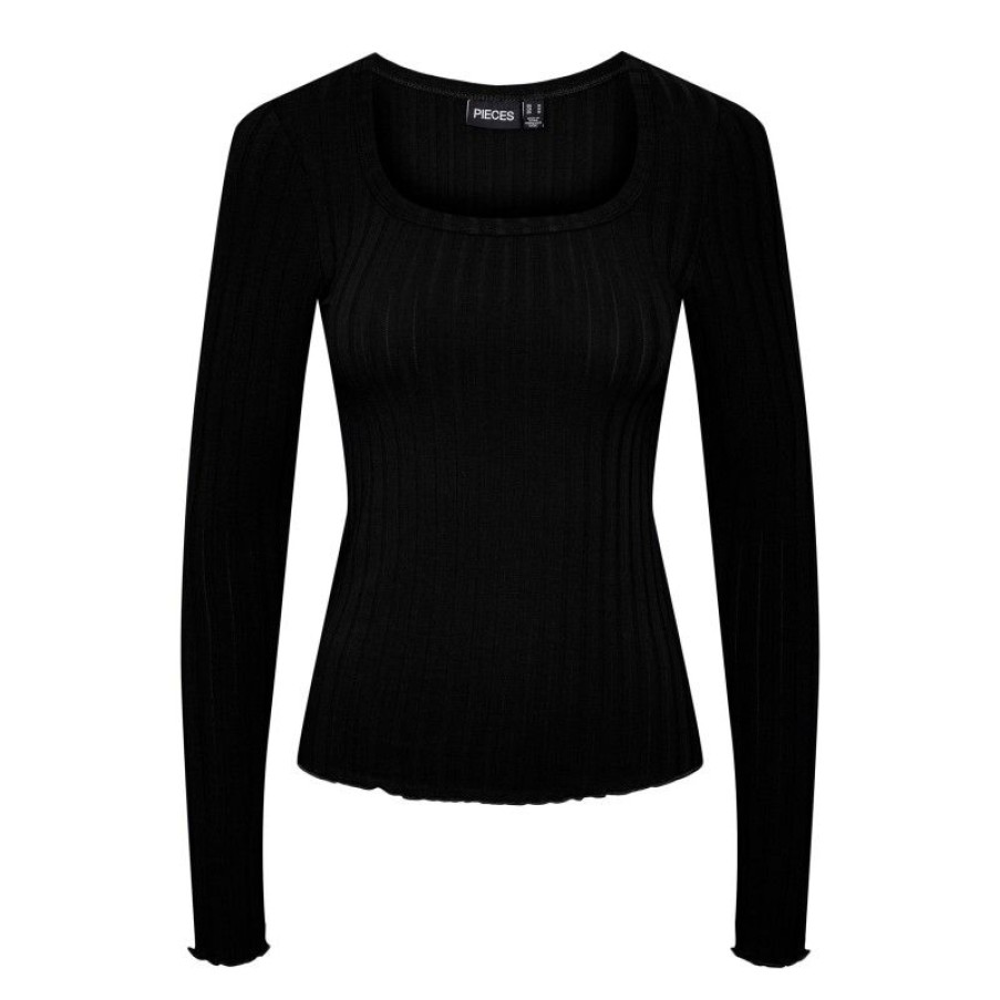 Overdele Deluxe Clothing | Pcleslie Ls Top Bc Black