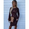 Kjoler & Nederdele Deluxe Clothing | Smille Knit Dress Brown G5725