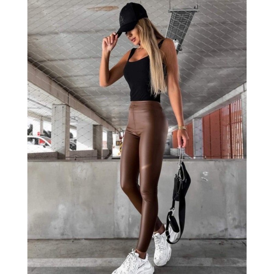 Underdele Deluxe Clothing | Mariye Leggings Brown -7784