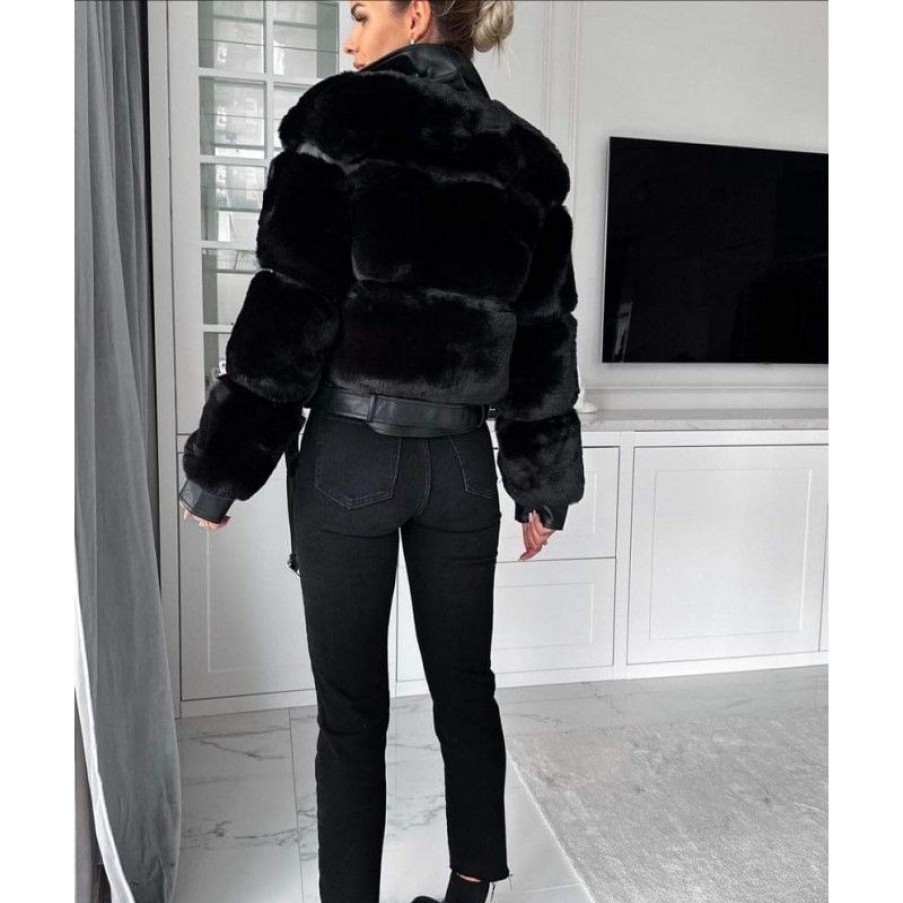 Jakker&Veste Deluxe Clothing | Ollivia Fur Jacket Black