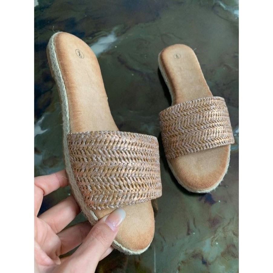 Sko Deluxe Clothing | Amna Slipper Rose/Gold Bl333