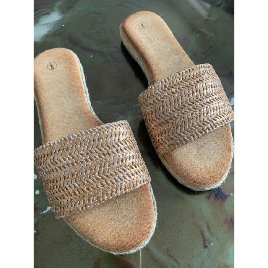 Sko Deluxe Clothing | Amna Slipper Rose/Gold Bl333