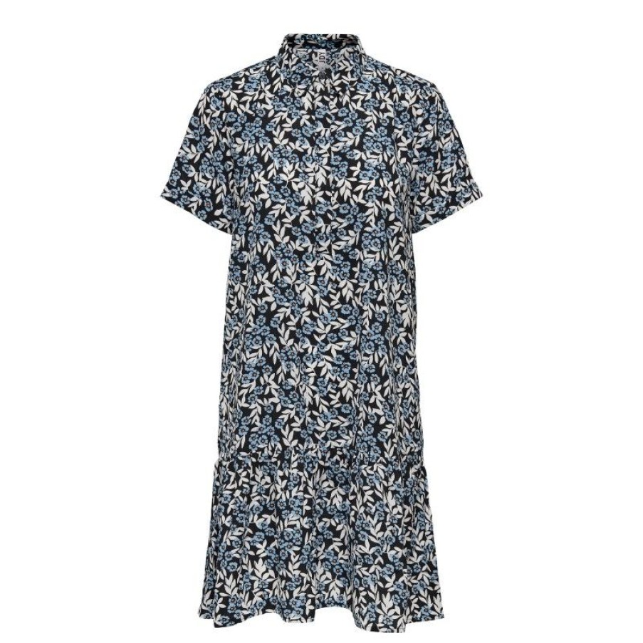 Kjoler & Nederdele JDY | Jdylion S/S Placket Dress Wvn Black Flower