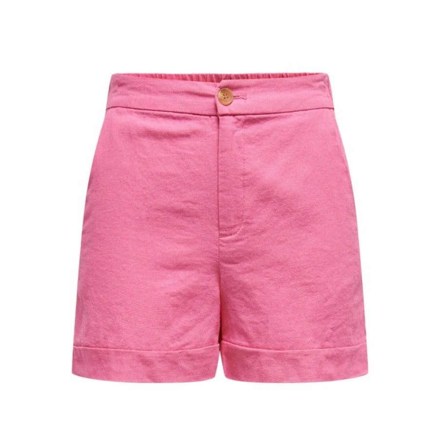 Underdele JDY | Jdysay Linen Hw Fold-Up Shorts Wvn Pink Power