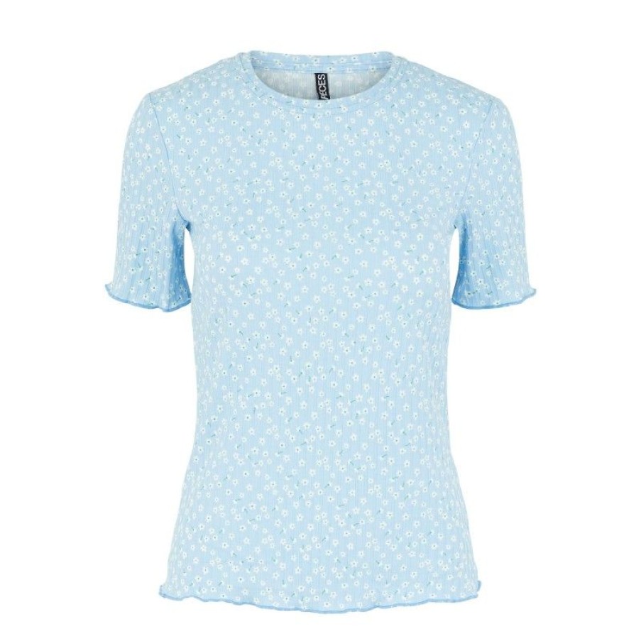 Overdele Pieces | Pcvolipe Ss Top Bc Vista Blue Flower