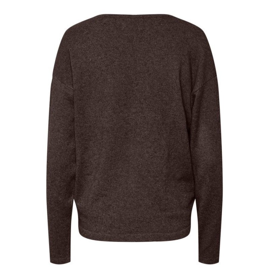 Overdele Pieces | Pcnandi Ls V-Neck Knit Chicory Coffee