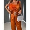 Overdele Deluxe Clothing | Silkee Jumpsuit Orange 502355