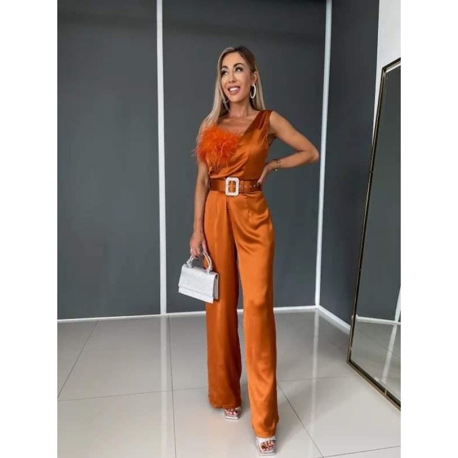 Overdele Deluxe Clothing | Silkee Jumpsuit Orange 502355