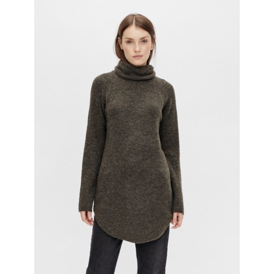 Overdele Pieces | Pcellen Ls Long Knit Noos Bc Black Olive