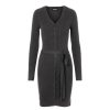 Kjoler & Nederdele Pieces | Pcfrench Ls V-Neck Knit Dress Bc Dark Grey Melange