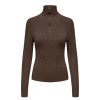 Overdele Deluxe Clothing | Jdymagda L/S Zip Neck Pullover Knt Brown