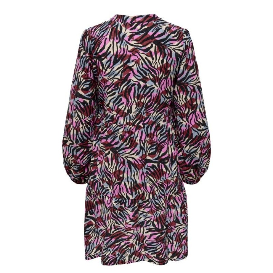 Kjoler & Nederdele JDY | Jdylotus L/S V-Neck Layer Dress Jrs Black/Multi Zebra