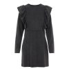 Kjoler & Nederdele Pieces | Pcgahoa Ls Sweat Ruffle Dress Black Denim