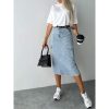 Kjoler & Nederdele Deluxe Clothing | Miklaa Denim Skirt Light Blue -Mc7253