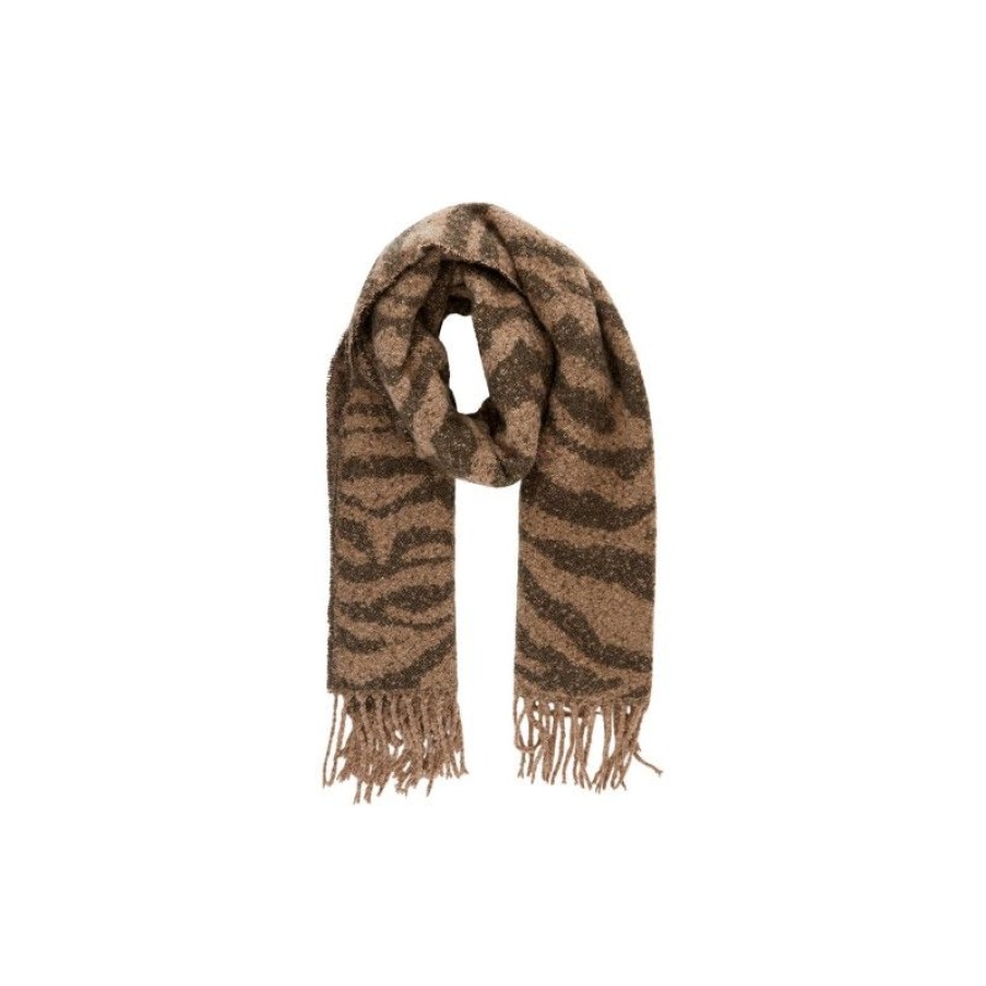 Accessories Pieces | Pcpyron Straight Long Scarf Box Bc Silver Mink