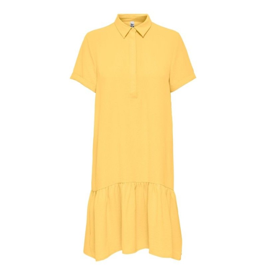 Kjoler & Nederdele JDY | Jdylion S/S Placket Dress Wvn Lemon Drop