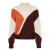 Overdele JDY | Jdykilian L/S Pullover Knt Antique White/W Brown Stripes