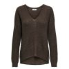 Overdele Deluxe Clothing | Jdynew Megan L/S Pullover Knt Noos Chocolate Brown W. Black Ply