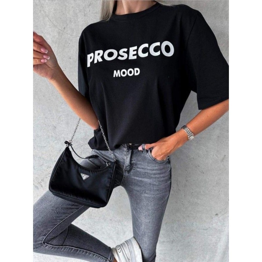 Overdele Deluxe Clothing | Prosecco Tee Black