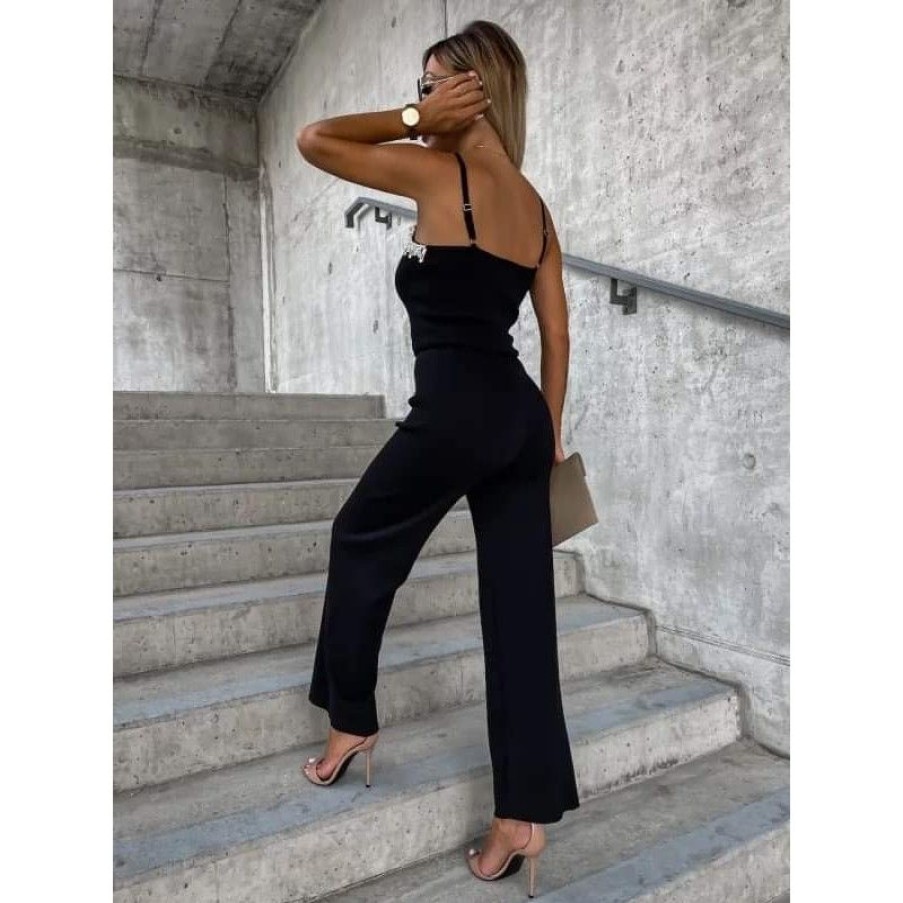 Overdele Deluxe Clothing | Jazmin Jumpsuit Black -Hyy353