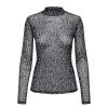 Overdele Deluxe Clothing | Jdyelsa L/S Highneck Mesh Top Jrs Black Leo