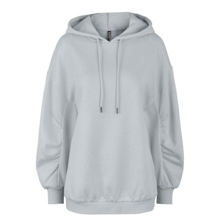 Overdele Pieces | Pcfranci Ls Long Sweat Bc Light Grey Melange