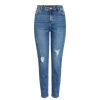 Underdele Pieces | Pckesia Mom Hw Ank Destroy Medium Blue Denim