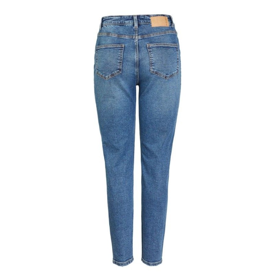 Underdele Pieces | Pckesia Mom Hw Ank Destroy Medium Blue Denim