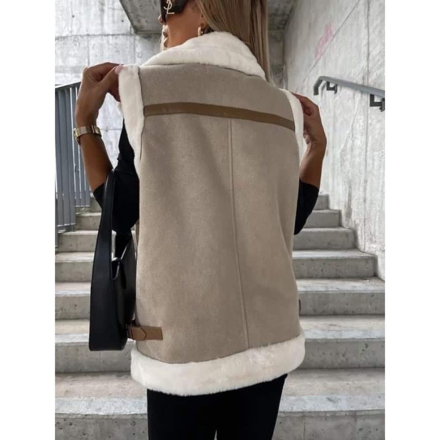 Jakker&Veste Deluxe Clothing | Bellisa Vest Beige/Ivory - 8549