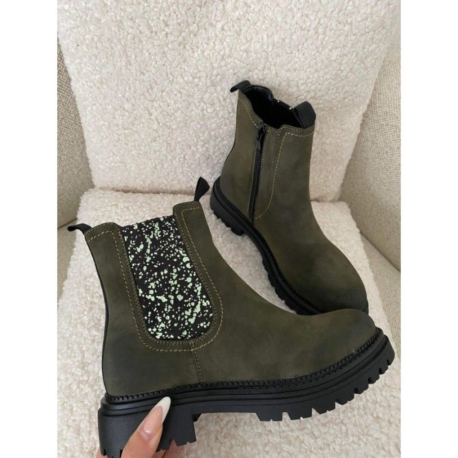 Sko Deluxe Clothing | Appie Glitter Boots Army