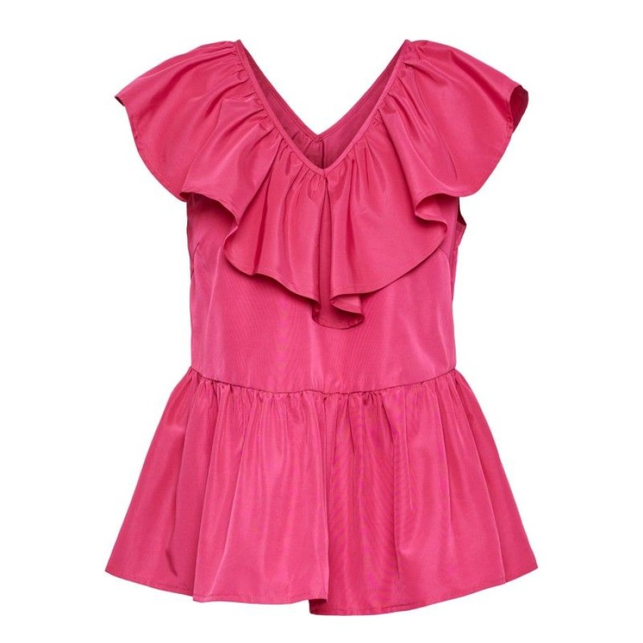 Overdele Pieces | Pcchrilina Frill Top D2D Fuchsia Pink