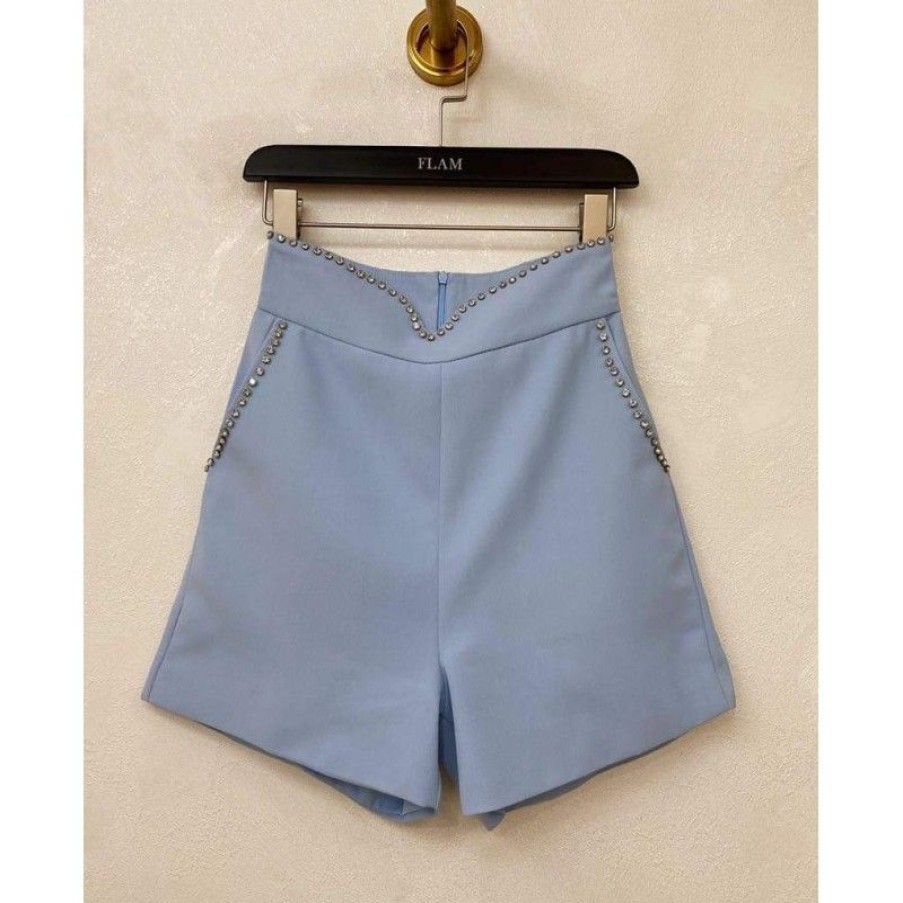 Underdele Deluxe Clothing | Barbara Stone Shorts Blue