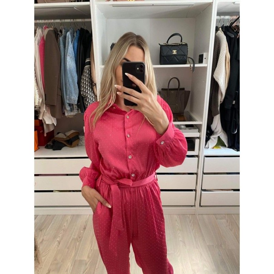 Overdele Deluxe Clothing | Zilma Jumpsuit Fuschia -W9092