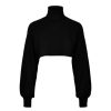 Overdele Deluxe Clothing | Pcsue Ls Roll Neck Crop Arm Warmer Bc Black