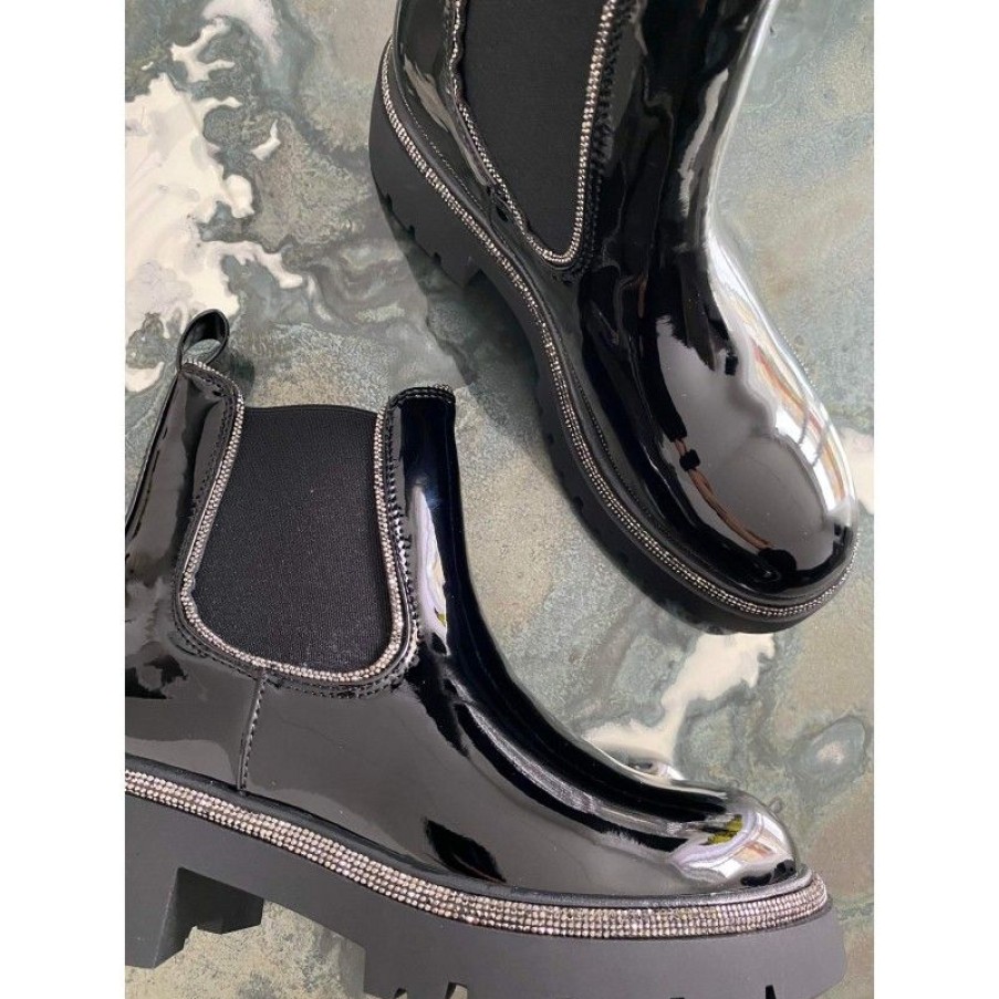 Sko Deluxe Clothing | Allura Boots Black Shine