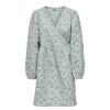 Kjoler & Nederdele JDY | Jdytalia L/S Jaquard Wrap Dress Wvn Gray Mist