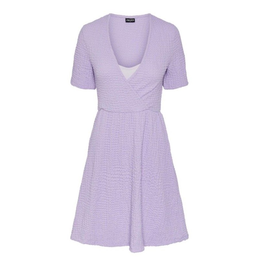 Kjoler & Nederdele New Year | Pcamy Ss Short V-Neck Dress D2D Lavender