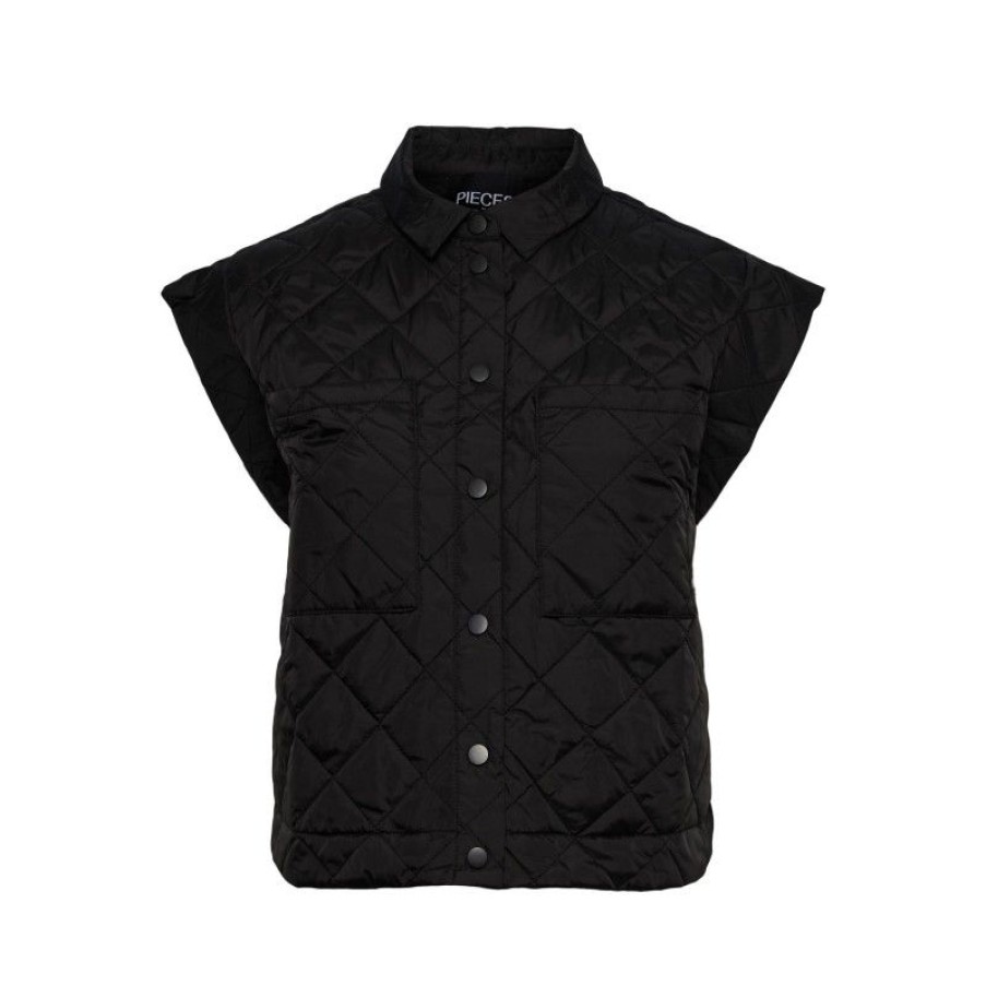 Jakker&Veste Deluxe Clothing | Pcsavanah Quilted Vest D2D De Black