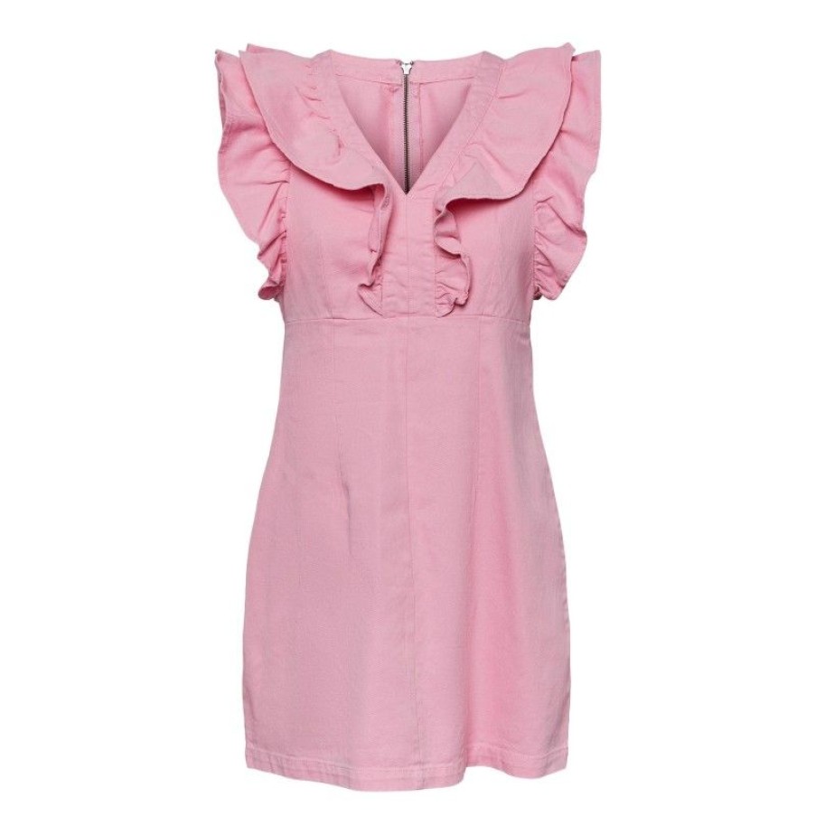 Kjoler & Nederdele Pieces | Pcama Sl Ruffle Dress Bc I Prism Pink