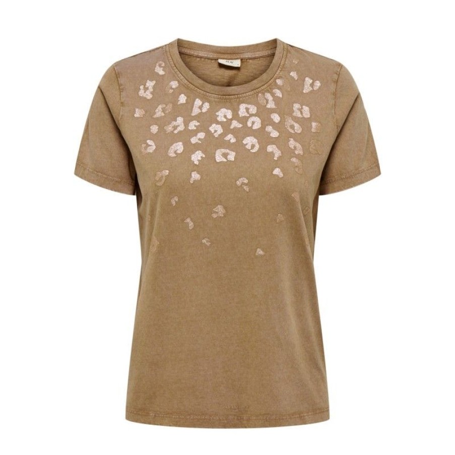 Overdele Deluxe Clothing | Jdyfarock S/S Glitter Print Top Jrs Toasted Coconut